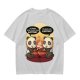 Olive t-shirt with pandas debating life beyond eating and sleeping