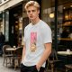 Olive T-Shirt With Ramen Tarot Card Style Graphic Print