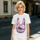 Olive T-Shirt With Witch Riding Broom Silhouette In Bunny Outline