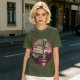 Olive T-shirt with Cartoon Cactus Free Hugs Desert Print