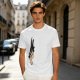 Olive green oversized t-shirt with stylized hand graphic print