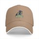 Black baseball cap with colorful cat graphic and Evil Girls text