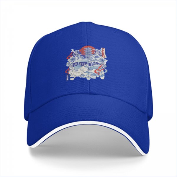 Black Baseball Cap With Japanese Anime Inspired Graphic Print