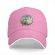 Black baseball cap with witch and black cat fantasy town print