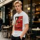 Olive t-shirt with vintage Dimitrescu red wine graphic print