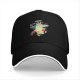 Black baseball cap with Totoro and girls graphic print