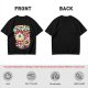 Olive t-shirt with spooky skull bubble tea graphic and Japanese text