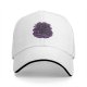 Black Baseball Cap With Purple Abstract Swirl Graphic Design