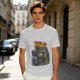 Olive graphic t-shirt with Back to the Trash raccoon design