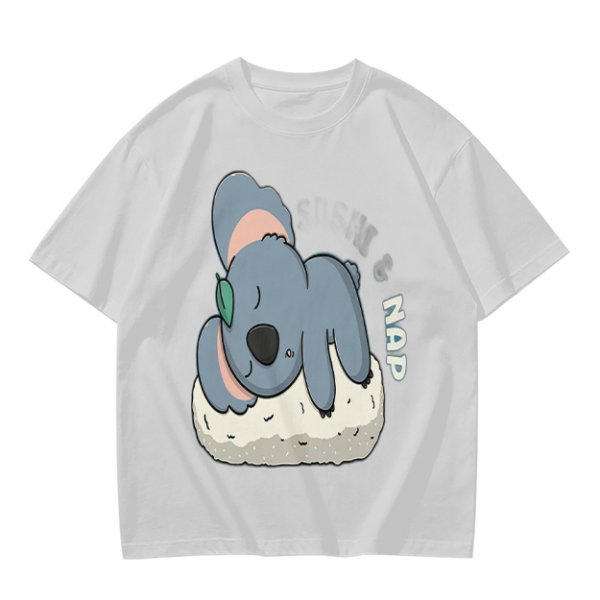 Olive T-Shirt with Sleeping Koala Nap Graphic