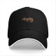 Black baseball cap with vintage animal graphic print