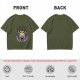 Olive Green T-Shirt with UFO Abducting Cow Graphic