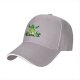 Black baseball cap with green ghostly villain silhouette graphic
