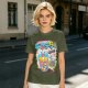 Oversized Graphic Tee with Death Flavor Bubble Tea Print