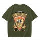 Olive t-shirt with 'I Believe In Cheesus Crust' pizza graphic