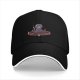 Black baseball cap with a demonic cat on a pentagram design