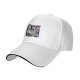 Black baseball cap with flexing woman and man face graphic