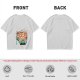 Olive green t-shirt with cute shiba inu ice cream graphic