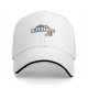Black baseball cap with kitties and rainbow graphic