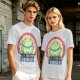 Olive T-Shirt With Grumpy Frog 'I Hate Everyone Equally' Print