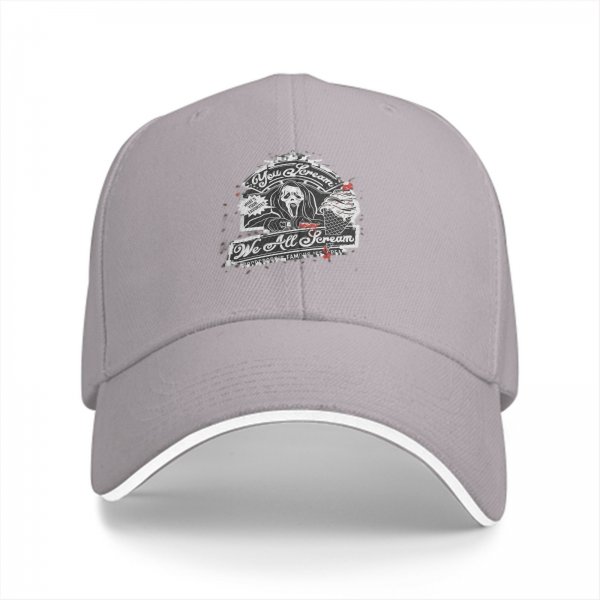 Black baseball cap with horror ice cream graphic design