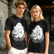 Olive Green T-Shirt With Sleeping Curled Cat Graphic Print