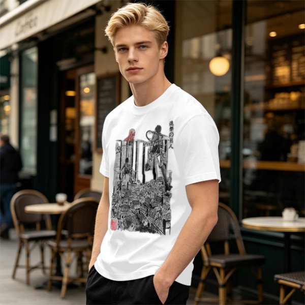 Olive Anime Scout Regiment Action Graphic T-Shirt