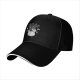 Black baseball cap with Trash Club graphic featuring cartoon mouse in trash can