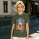 Olive T-shirt with Christmas Totoro Riding Catbus Graphic