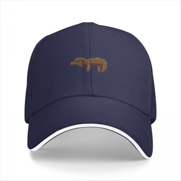 Black baseball cap with vintage animal graphic print