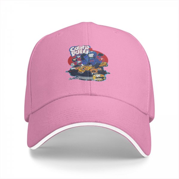 Black Baseball Cap With Cobra Puffs Graphic Print