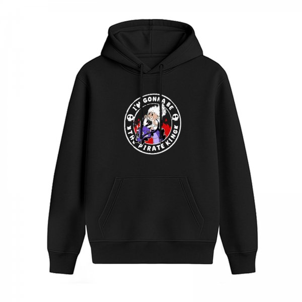 One Piece Pirate King Graphic Black Hoodie