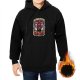 Black hoodie with 'Inside Every Cat There Is A Little Demon' graphic