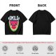 Olive T-Shirt With Cute Watermelon Graphic And Smile Text