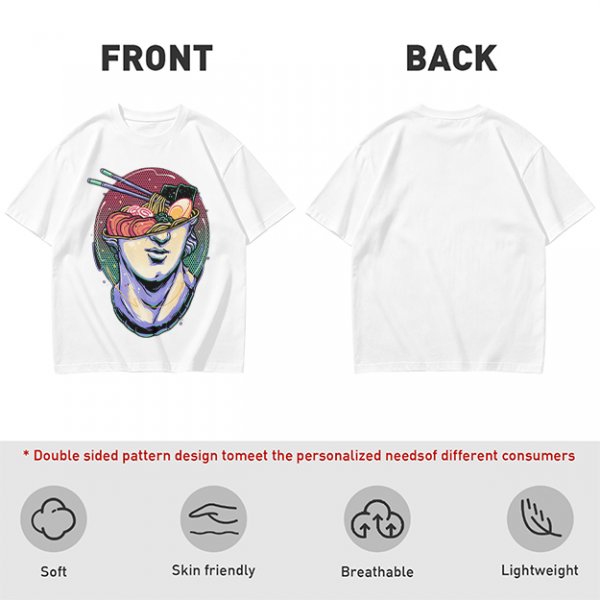 Olive T-Shirt With Classical Bust Ramen Bowl Art Print