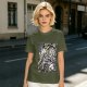 Olive Anime Graphic T-Shirt With Fist And Lightning Artwork