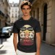 Olive t-shirt with pandas debating life beyond eating and sleeping