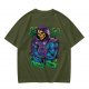 Olive T-shirt with Skeletor Holding Panthor Graphic Print