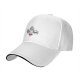 Black baseball cap with four stylized older women wearing colored visors
