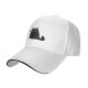 Black baseball cap with surprised cartoon black cat graphic