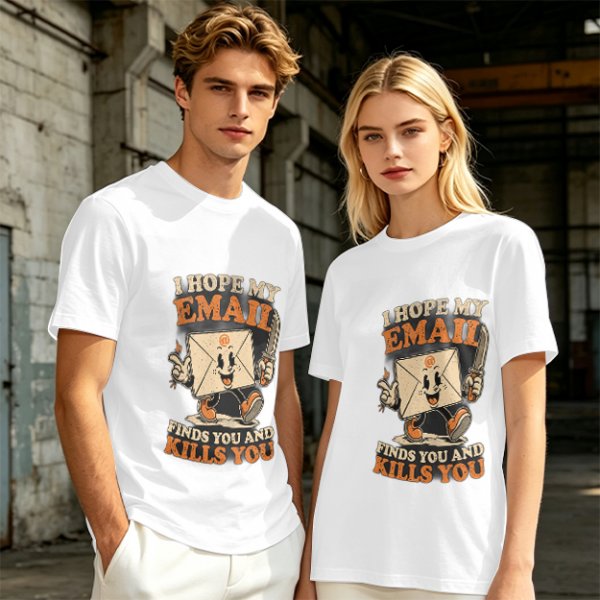 Olive Graphic T-Shirt With Sarcastic Email Cartoon Print