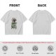 Oversized Army Green T-Shirt With 'Death By Coffee' Skeleton Print