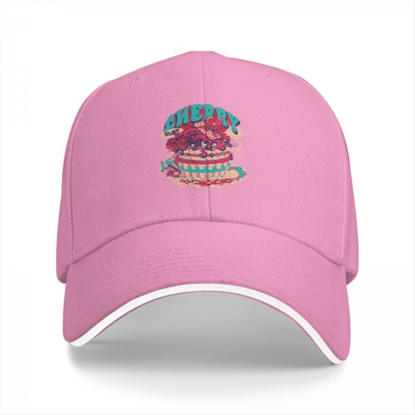 Black Baseball Cap With Cherry Surf Dessert Graphic Print