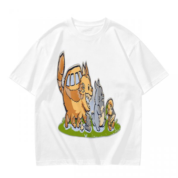 Olive T-Shirt With Whimsical Forest Creature Artwork Print