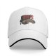 Black baseball cap with sleeping cat on retro computer graphic