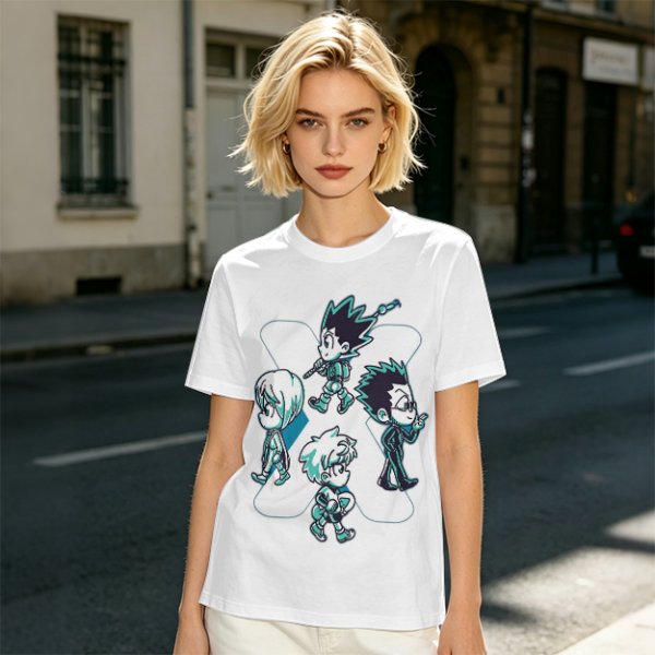 Hunter x Hunter Chibi Characters Graphic Olive T-Shirt