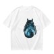 Olive T-shirt with Totoro Forest Silhouette Graphic Print