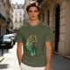 Olive Anime Graphic T-Shirt With Warrior And Giant Artwork