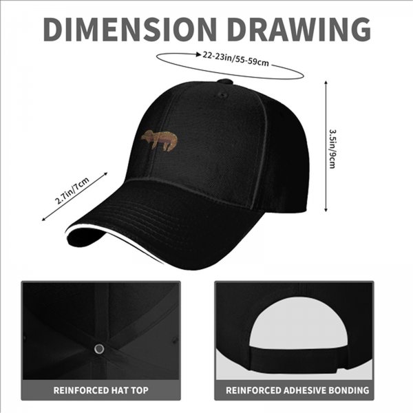 Black baseball cap with vintage animal graphic print