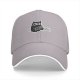 Black Baseball Cap With Cute Cat Holding Chainsaw Purr Print